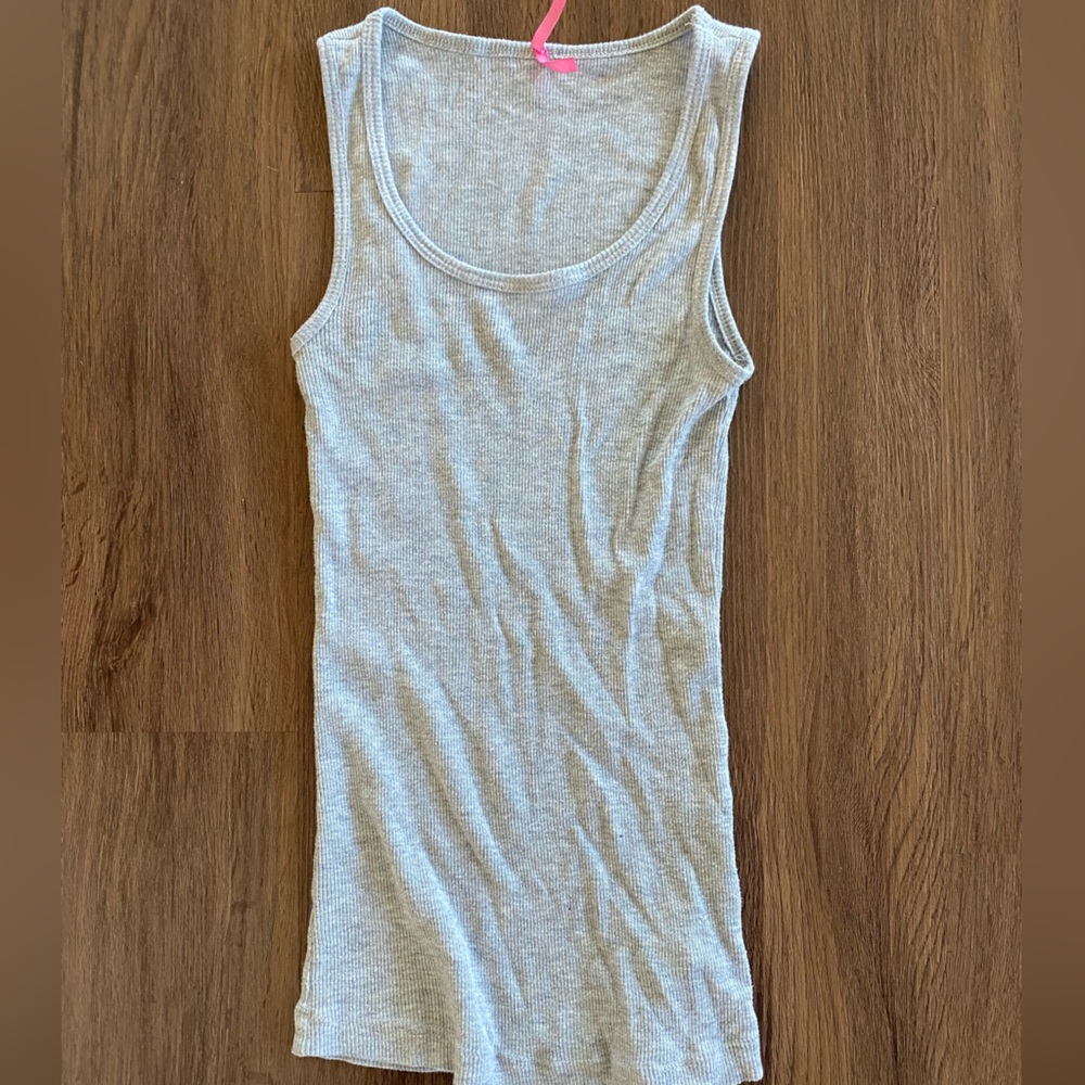 Lola Gray Ribbed Tank Top